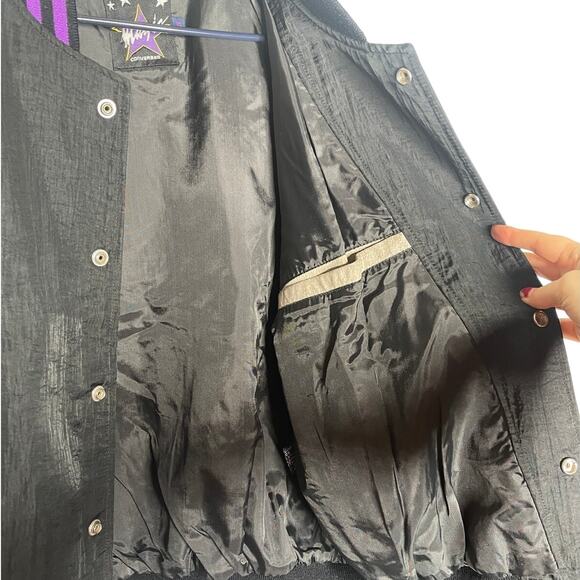 Converse Vintage 90s Mens S Magic Johnson Suede Bomber Jacket Varsity Lakers NBA - Picture 6 of 9